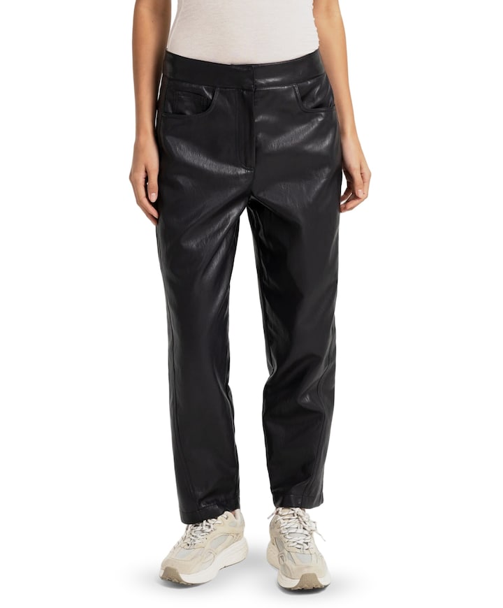 Kunstleren dames broek zwart