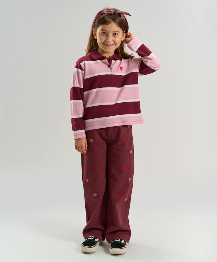 Meisjes polo bordeaux