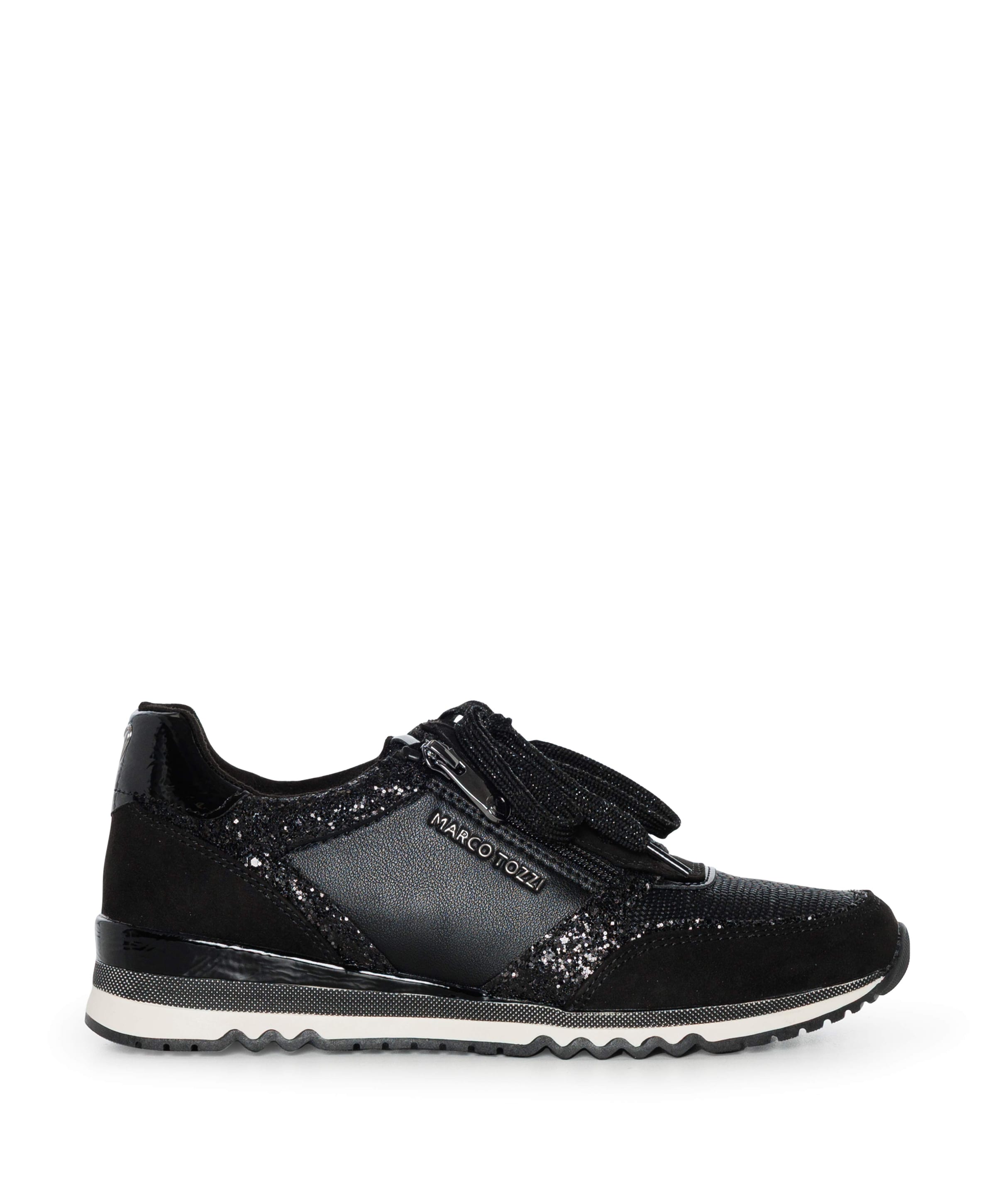 Lace-up dames sneakers zwart