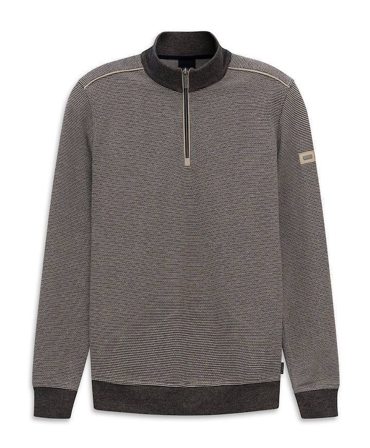 Heren trui met rits blauw