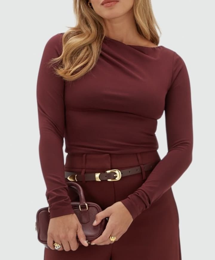 Dames longsleeve bordeaux