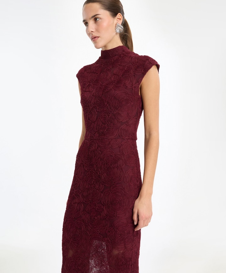 Dames jurk bordeaux