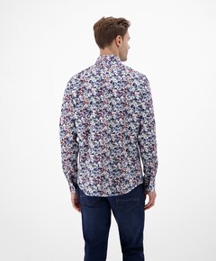 Heren overhemd lange mouw blauw