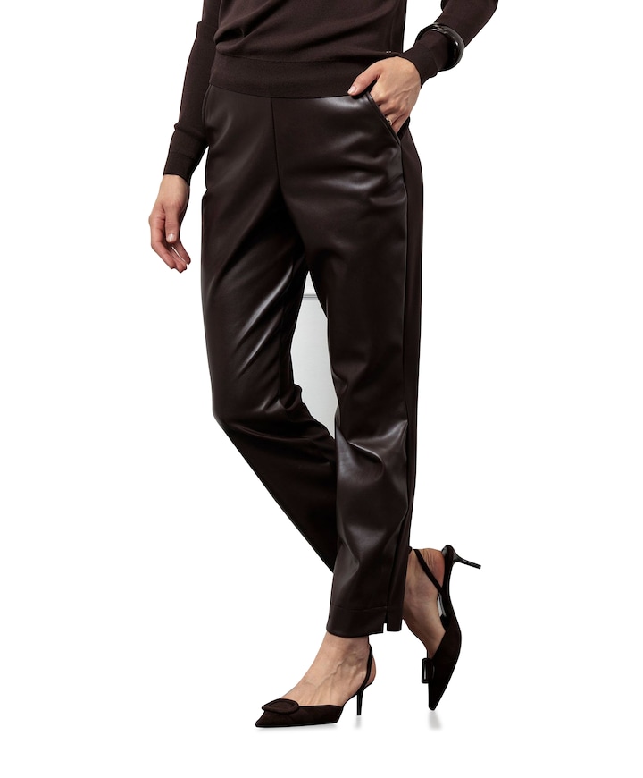 Anne faux leather broek bruin