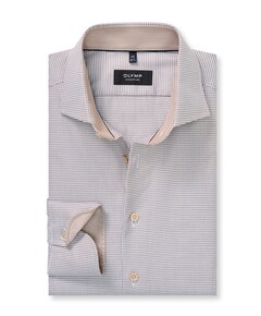 Heren overhemd lange mouw beige
