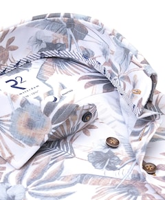 Heren overhemd lange mouw beige