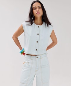 Dames gilet blauw