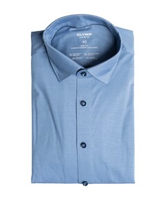 Heren overhemd lange mouw blauw