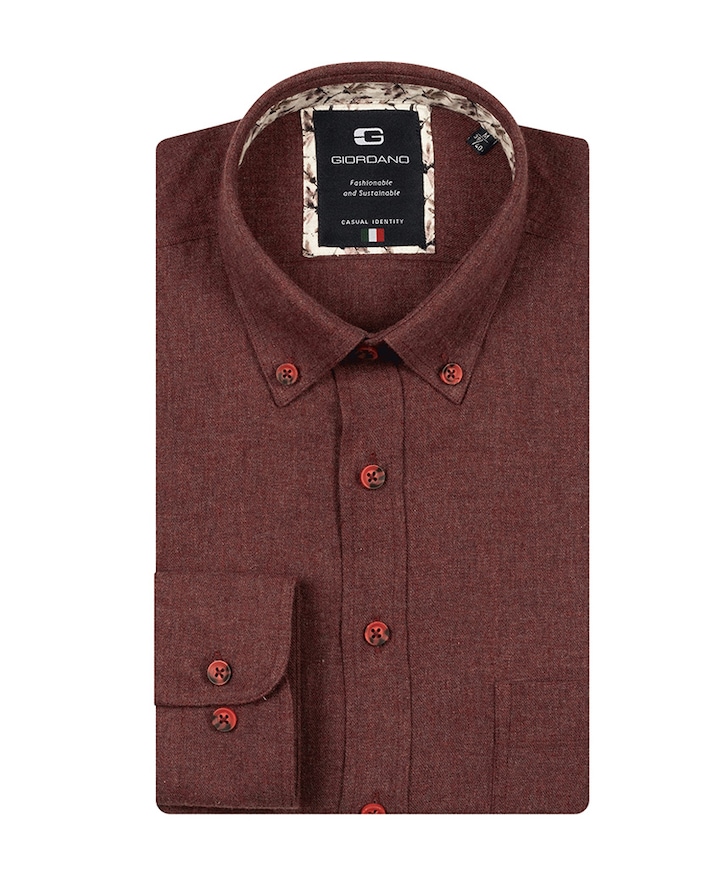 Overhemd lange mouw bordeaux