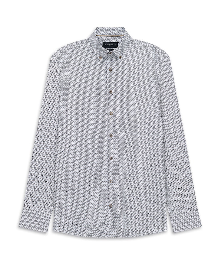 Heren overhemd lange mouw beige