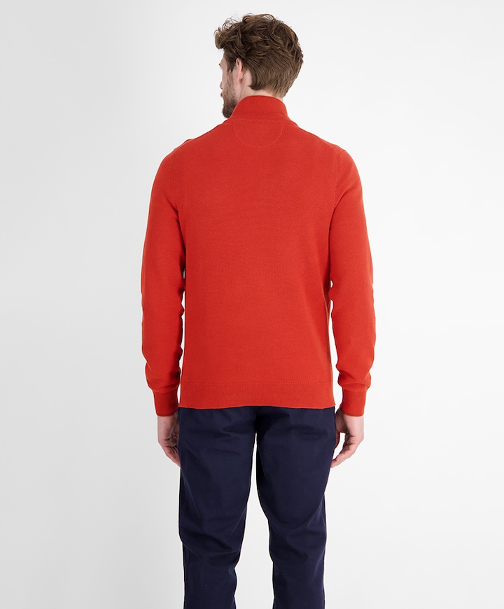 Heren trui met rits rood