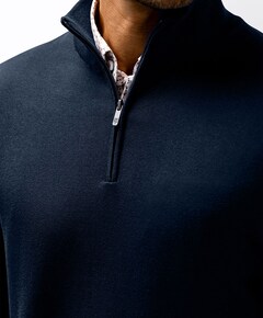 Heren trui met rits blauw