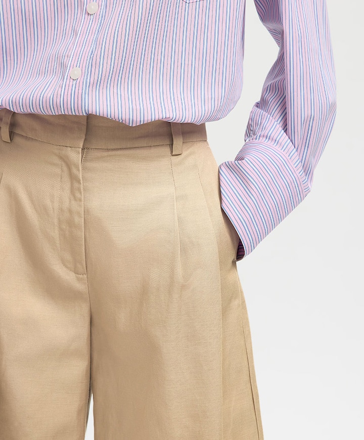 SLFWIDE AMOUR HW dames bermuda beige