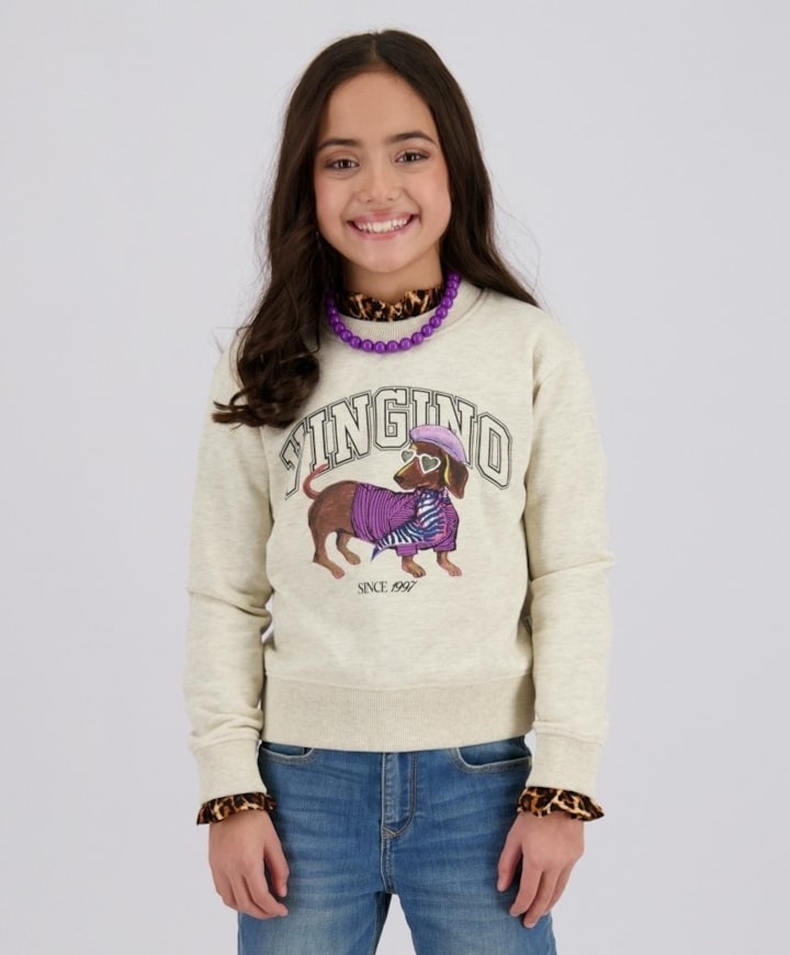 Meisjes sweater ecru