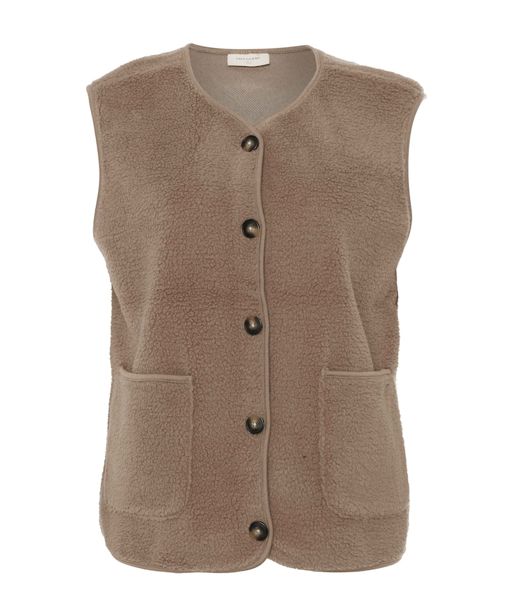 Dames gilet beige
