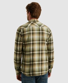 Heren overhemd lange mouw groen