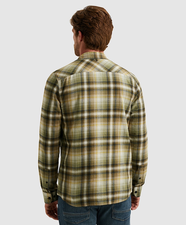 Heren overhemd lange mouw groen