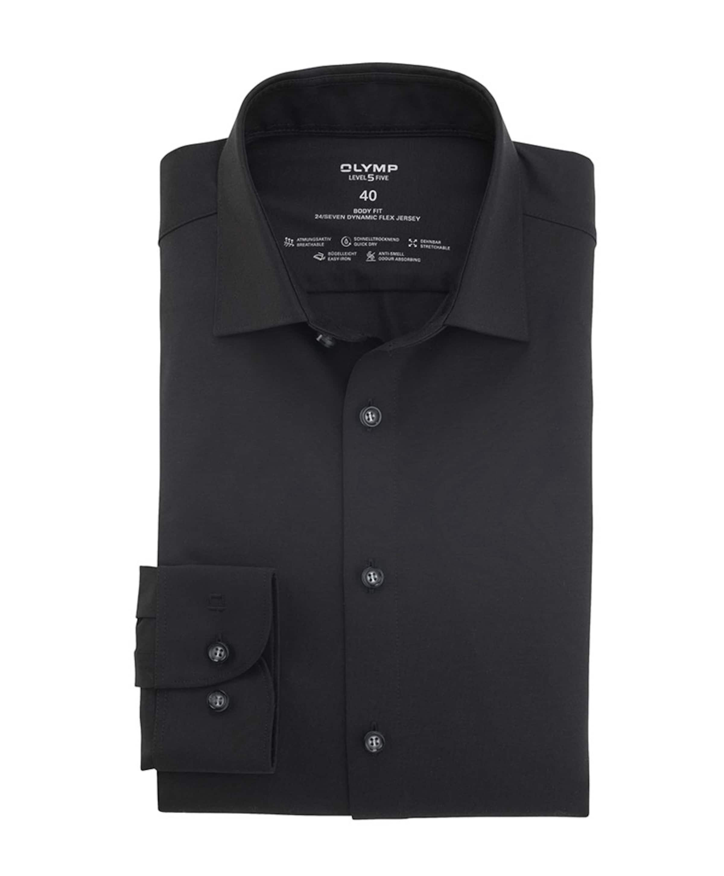 Heren overhemd lange mouw zwart