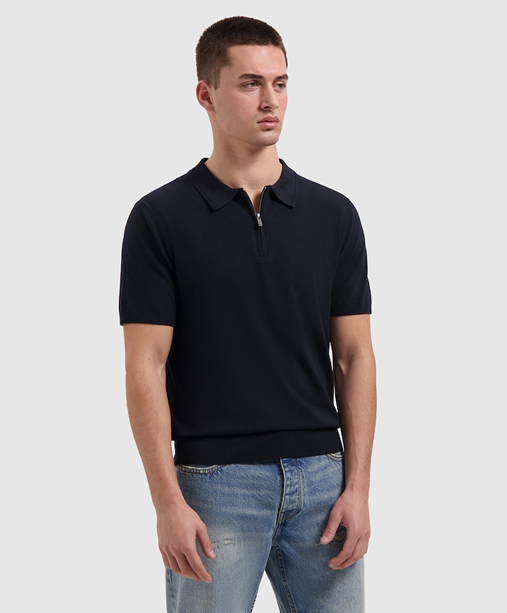 Heren polo blauw