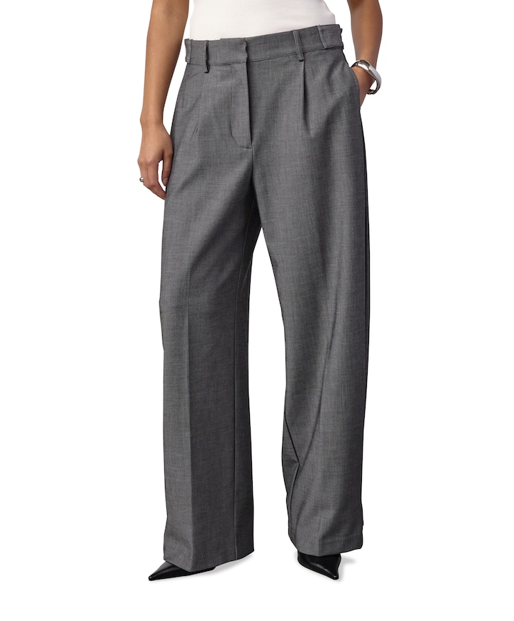 JackyCC Pleat dames broek grijs