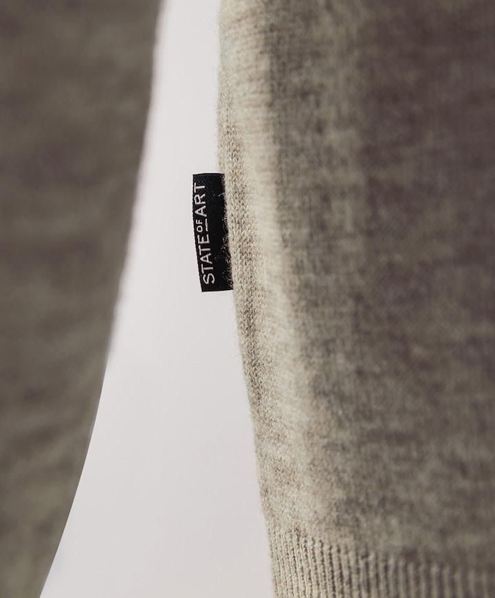 Heren trui met rits beige