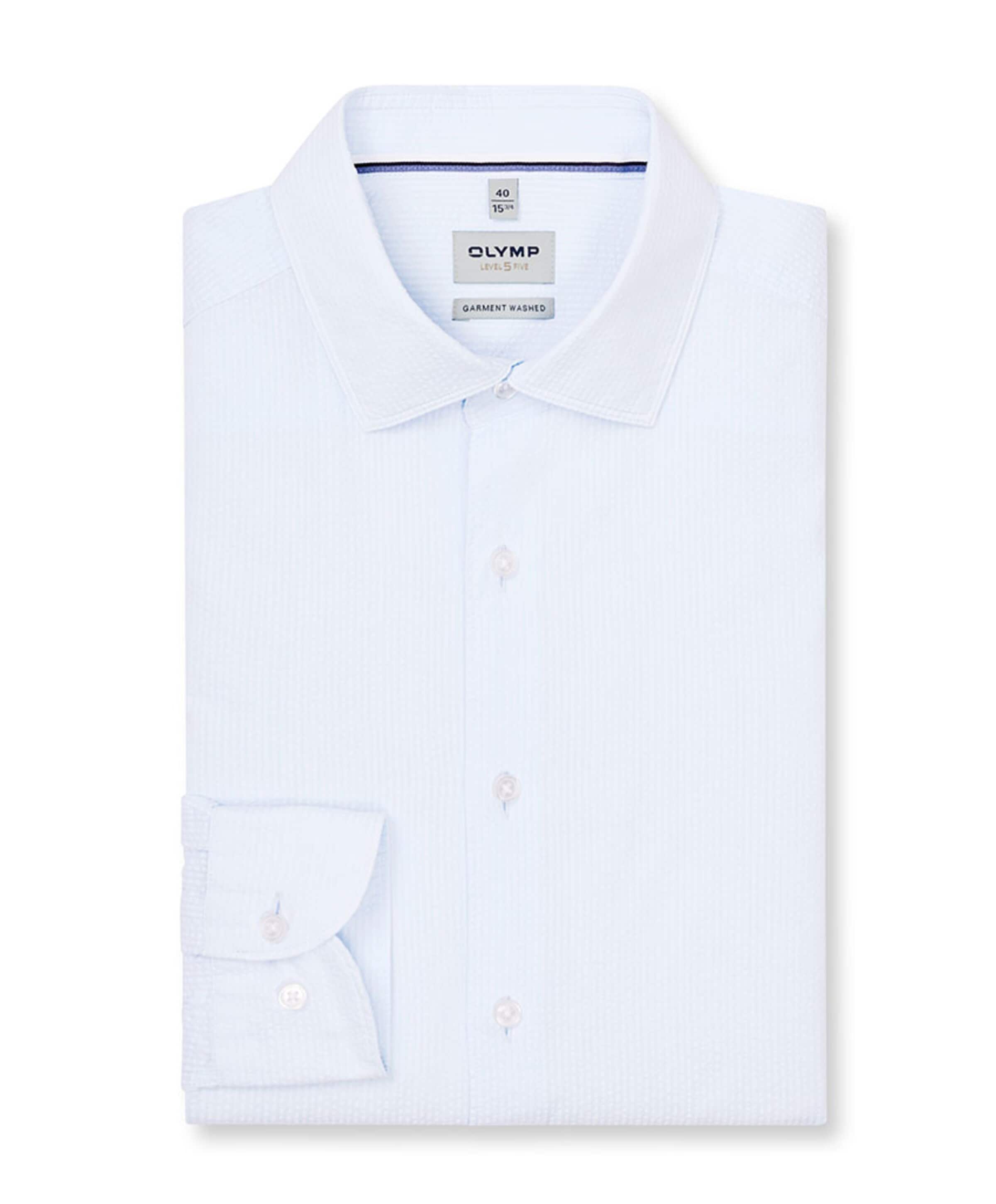 Heren overhemd lange mouw blauw