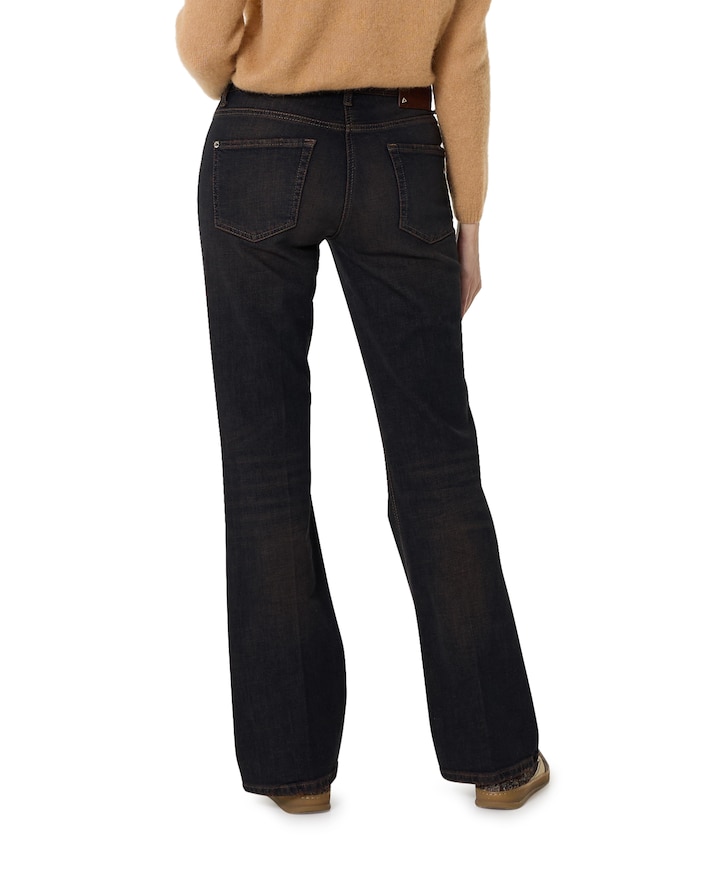 Paris flared dames jeans bruin