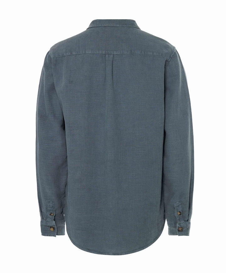 Heren overhemd lange mouw blauw