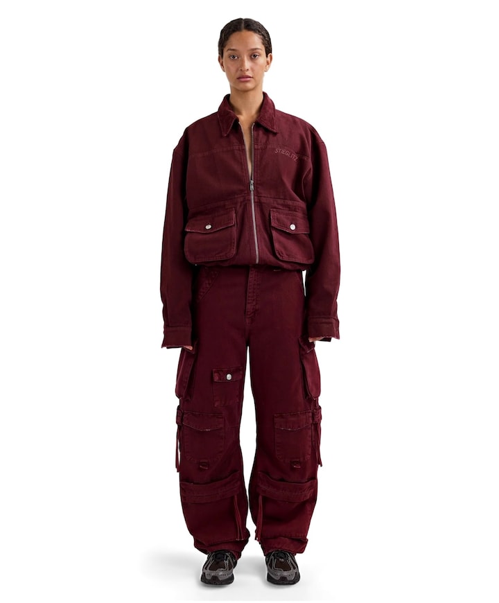 Franca Balloon Cargo dames jeans rood