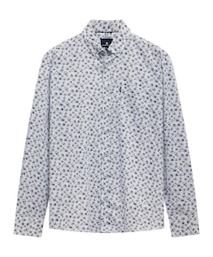 Heren overhemd lange mouw blauw