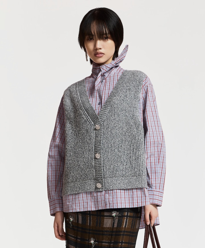 Dames blouse grijs