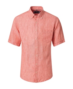 Heren overhemd korte mouw oranje