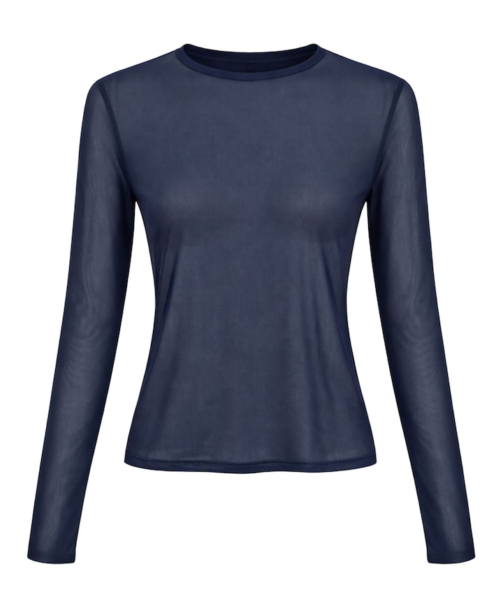 Dames longsleeve blauw