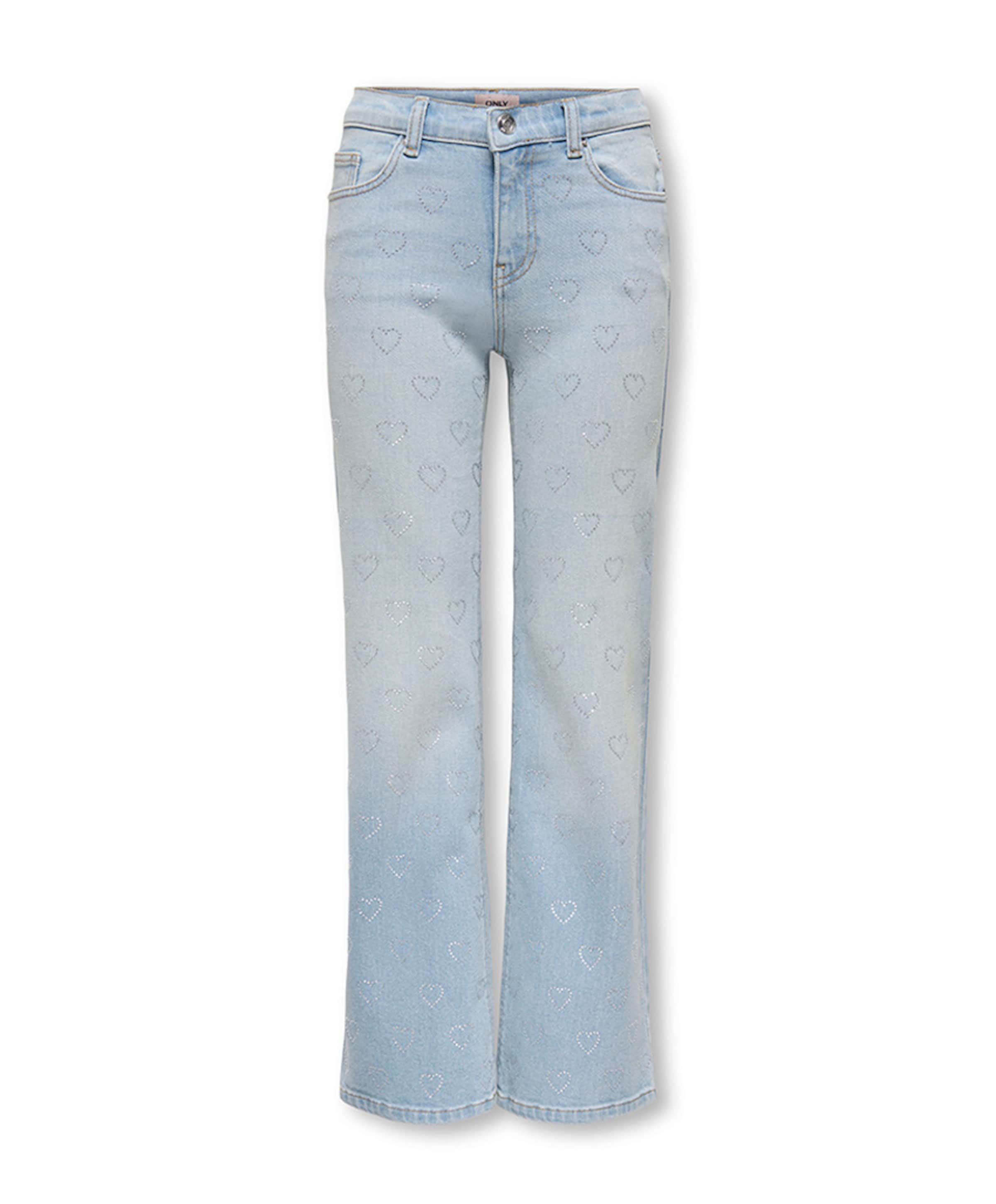KOGJUICY REG RHS HEART WIDE LEG DNM meisjes jeans blauw
