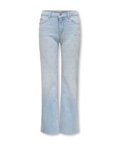 KOGJUICY REG RHS HEART WIDE LEG DNM meisjes jeans blauw
