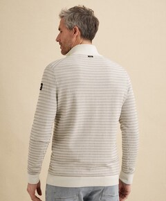 Heren trui met rits ecru