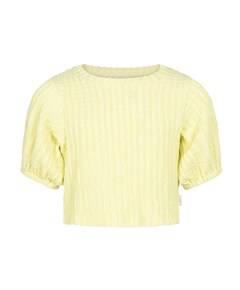 Meisjes blouse korte mouw geel