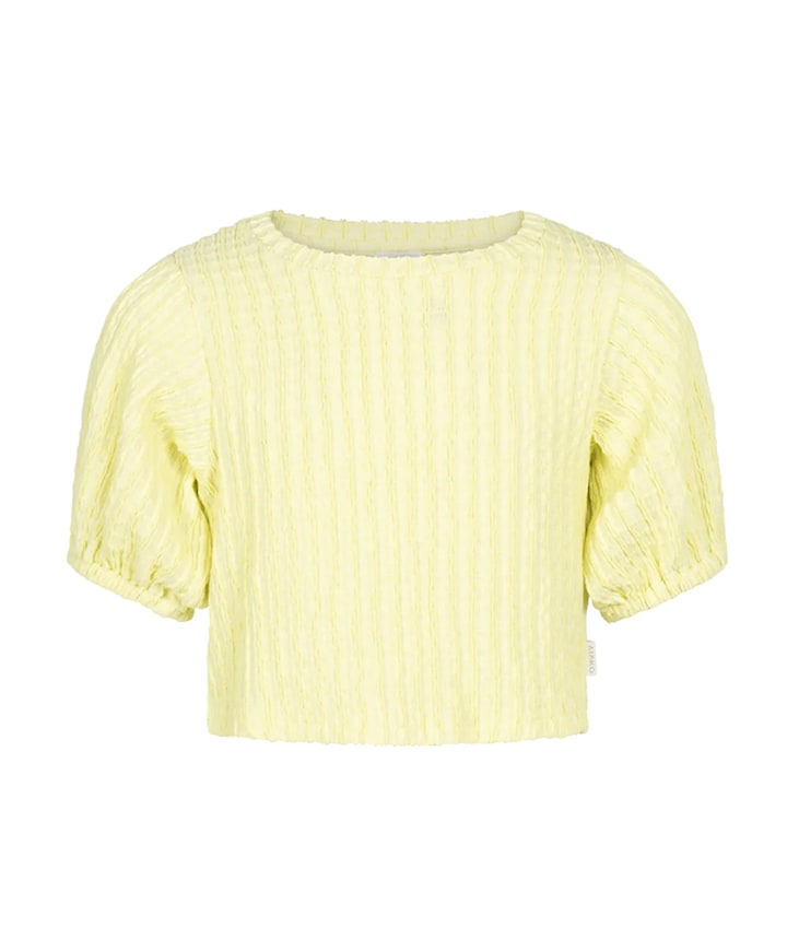Meisjes blouse korte mouw geel
