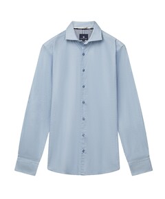 Heren overhemd lange mouw blauw