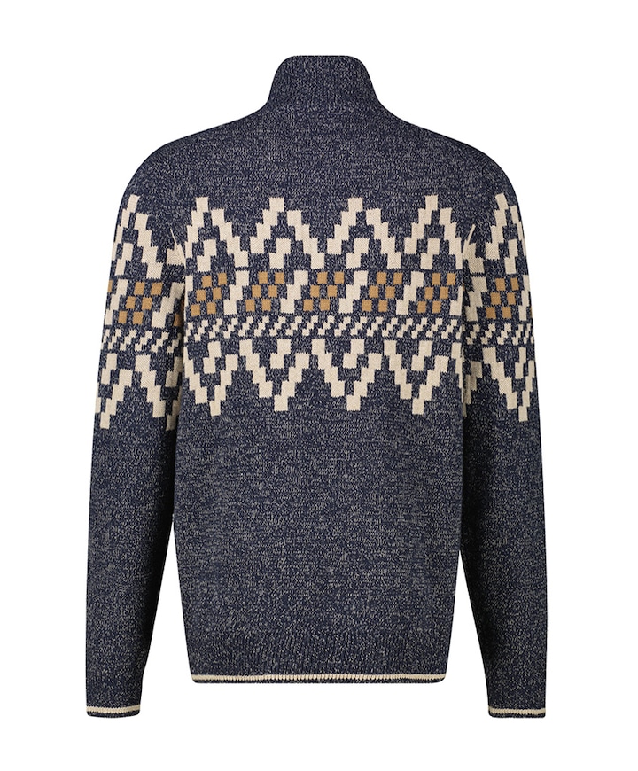 Heren trui met rits blauw