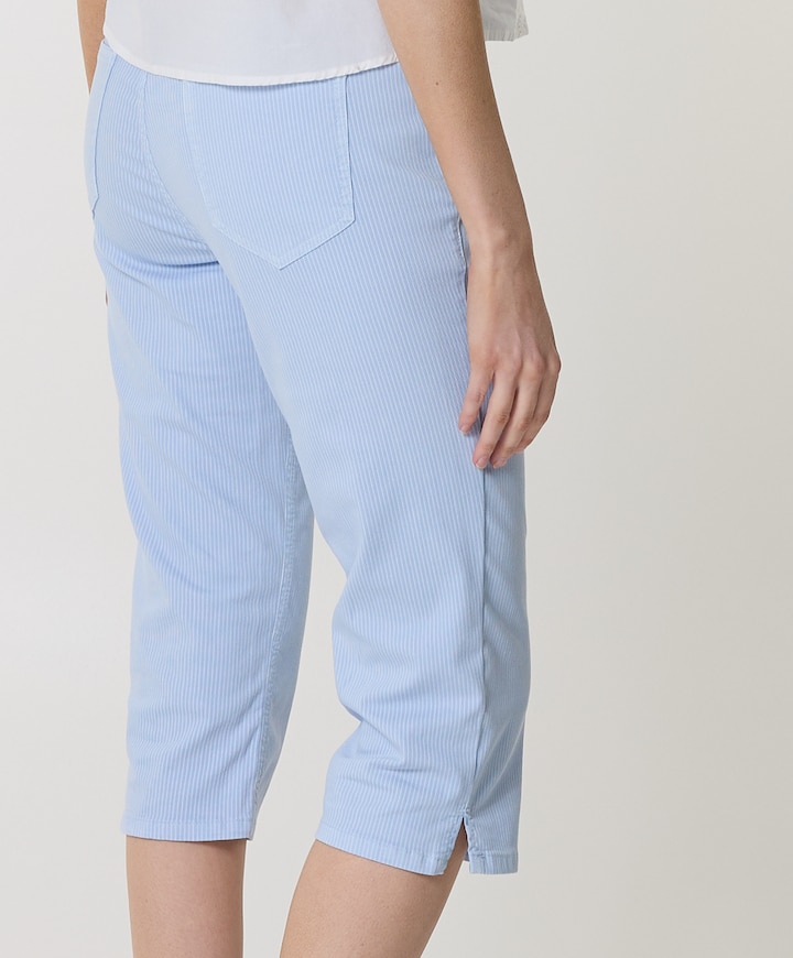 5-Pocket Slim dames capri broek blauw