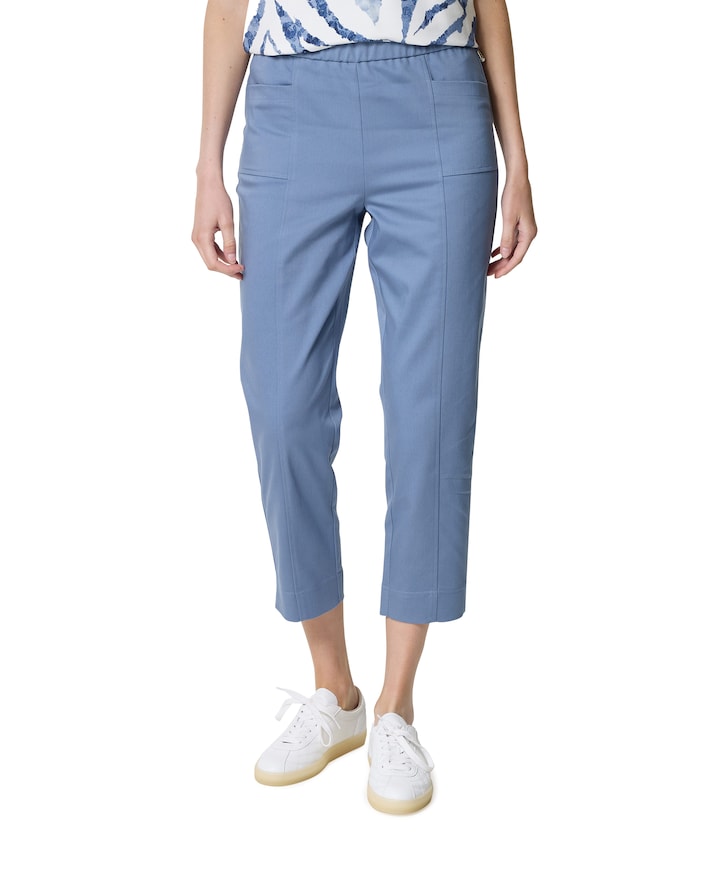 dames capri broek blauw