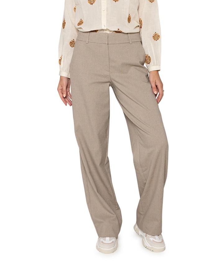 DENA 438 DARK SAND MELANGE dames broek beige
