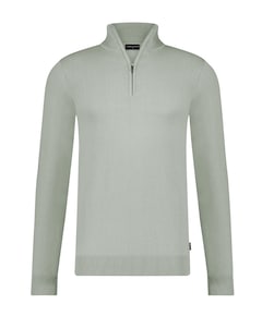 Heren trui met rits groen
