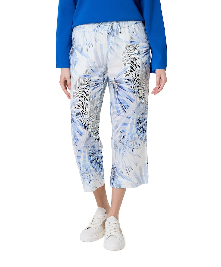 Pia Wide Leg 3/4 dames broek blauw