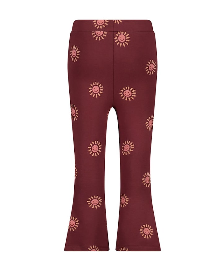 Flared broek AOP meisjes broek bordeaux