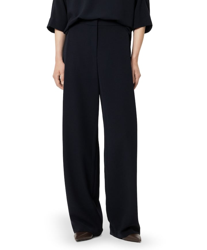 Wideleg mit Bundfalten dames broek blauw