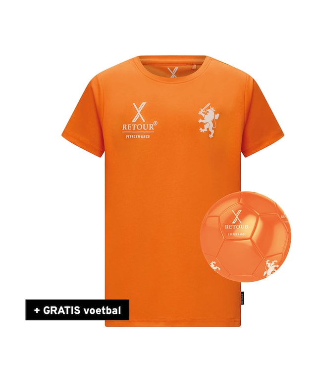 T-shirt + voetbal oranje