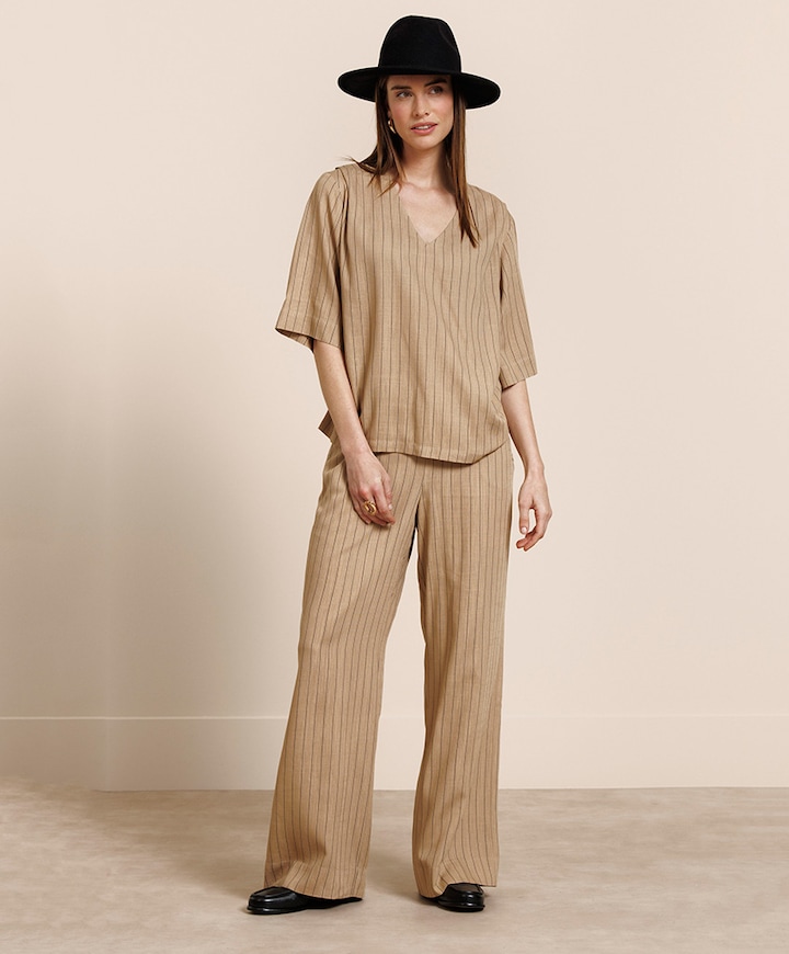 Dames blouse beige