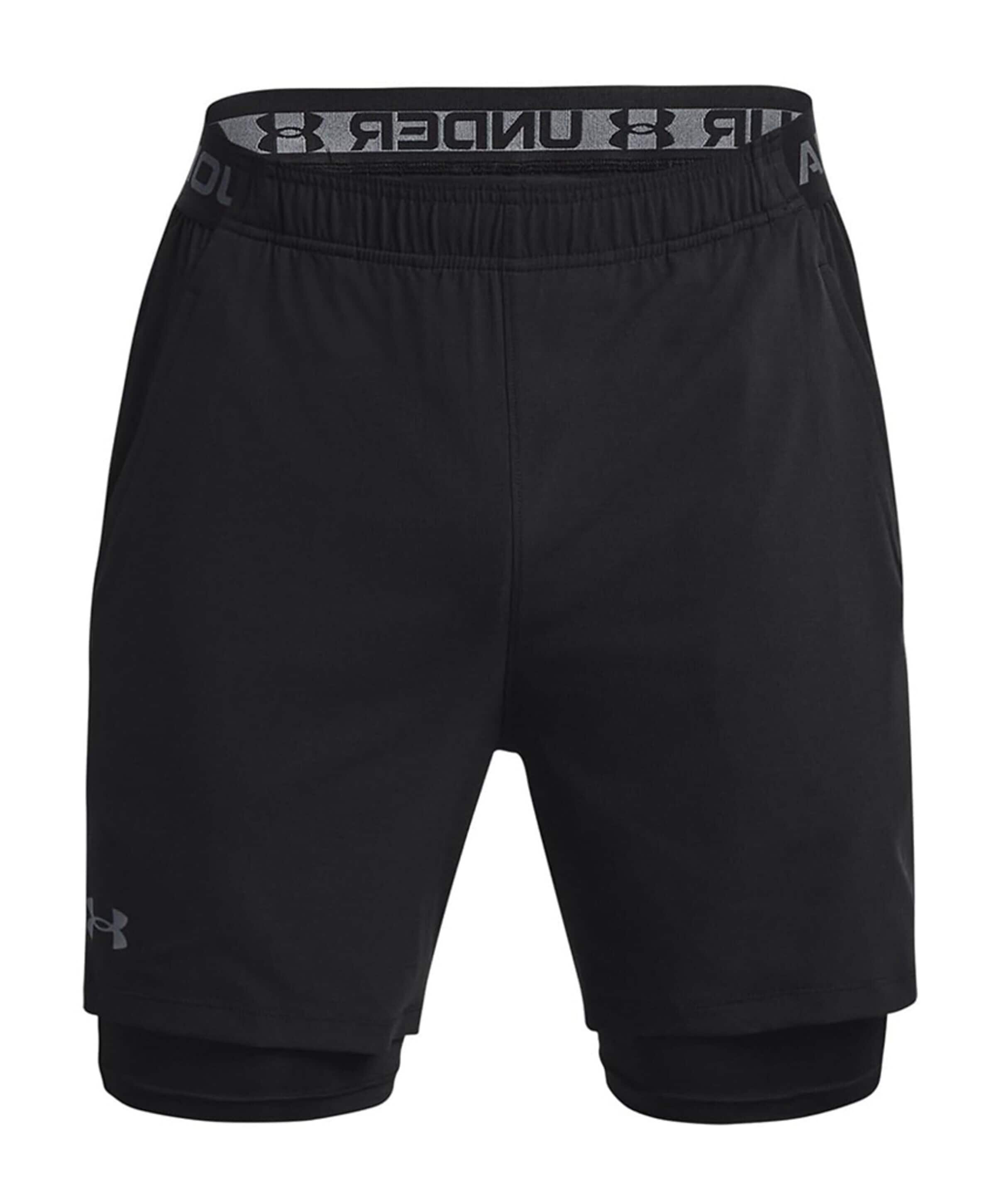 Ua Vanish Woven 2in1 Sts-blk heren short zwart